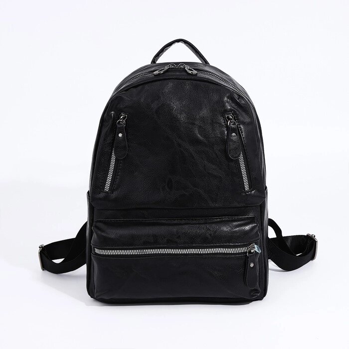Рюкзак молод, 26*13*33 см, отдел на молнии, 3 н/кармана, черный от компании Интернет-гипермаркет «MOLL» - фото 1