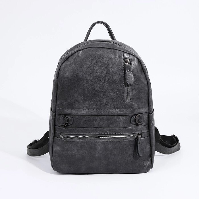 Рюкзак молод, 26*13*34 см, отдел на молнии, 2 н/кармана, серый от компании Интернет-гипермаркет «MOLL» - фото 1