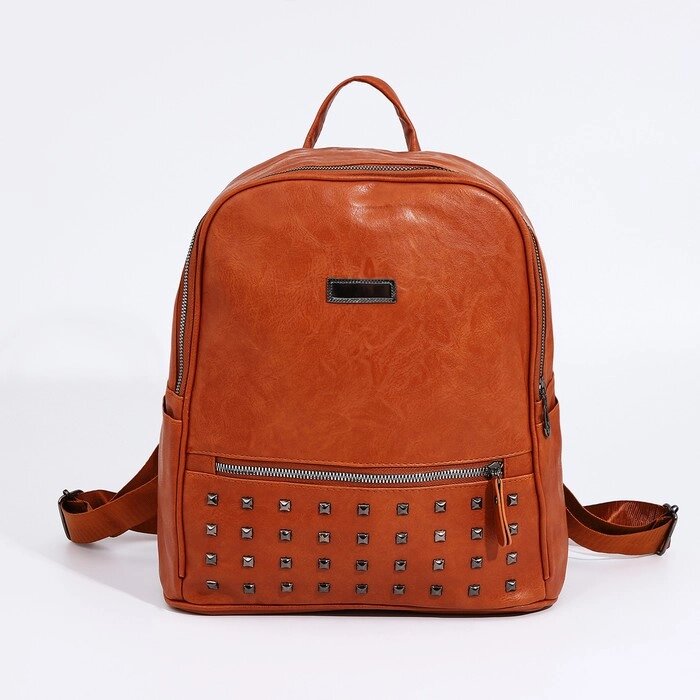 Рюкзак молод, 28*14*32 см, отдел на молнии, 1 н/карман, рыжий от компании Интернет-гипермаркет «MOLL» - фото 1