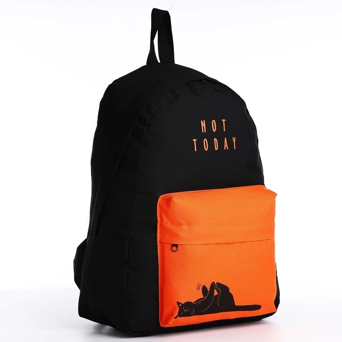 Рюкзак молодёжный, отдел на молнии, наружный карман, цвет чёрный/оранжевый от компании Интернет-гипермаркет «MOLL» - фото 1