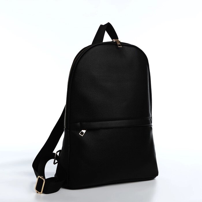 Рюкзак Мона, 30,5*10*36 см, отд на молнии, 2 н/кармана, черный от компании Интернет-гипермаркет «MOLL» - фото 1