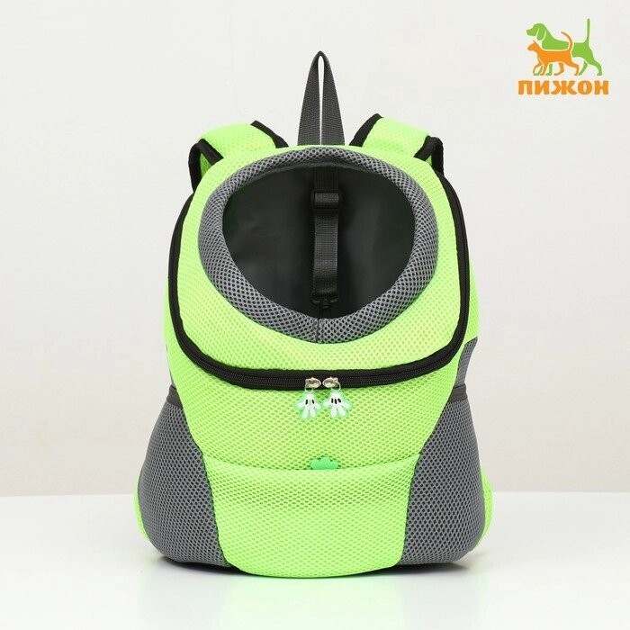 Рюкзак-переноска для животных, максимальный вес 10 кг, 30 х 16 х 34 см, зелёный от компании Интернет-гипермаркет «MOLL» - фото 1