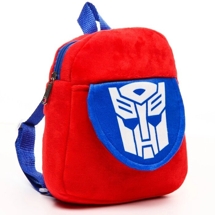 Рюкзак плюшевый с карманом, Transformers, Оптимус Прайм от компании Интернет-гипермаркет «MOLL» - фото 1