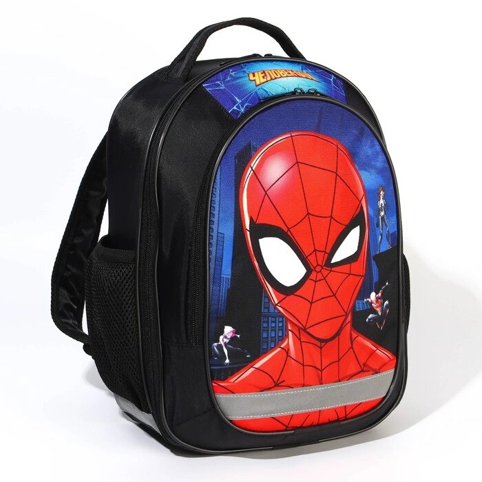 Рюкзак школьный эргонм. спинка Б 37*26*16 Человек-паук чёрный, от компании Интернет-гипермаркет «MOLL» - фото 1