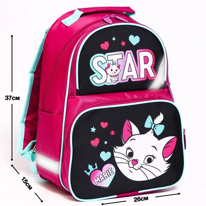 Рюкзак школьный с эргономической спинкой "STAR", Коты Аристократы, 37*26*13 см, розовый от компании Интернет-гипермаркет «MOLL» - фото 1