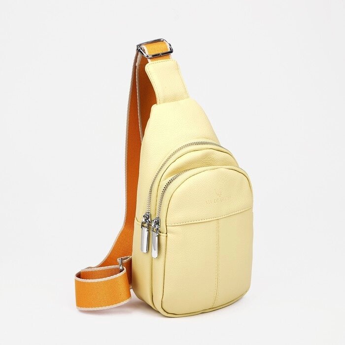 Рюкзак-слинг 13*24*6 см, отд. на молнии, н/карман, желтый от компании Интернет-гипермаркет «MOLL» - фото 1