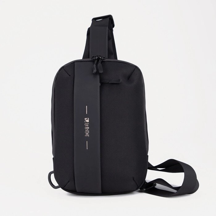 Рюкзак-слинг 3002, 14*6*25, отд на молнии, н/карман  ручка, черный от компании Интернет-гипермаркет «MOLL» - фото 1