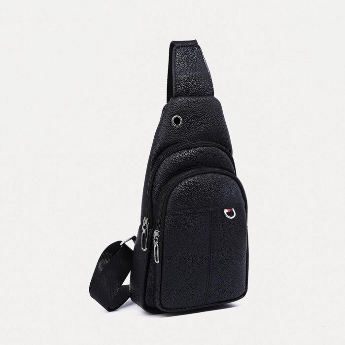 Рюкзак-слинг Дик,  и/к, 16*5*32 см, отд на молнии, 2 н/кармана, черный от компании Интернет-гипермаркет «MOLL» - фото 1