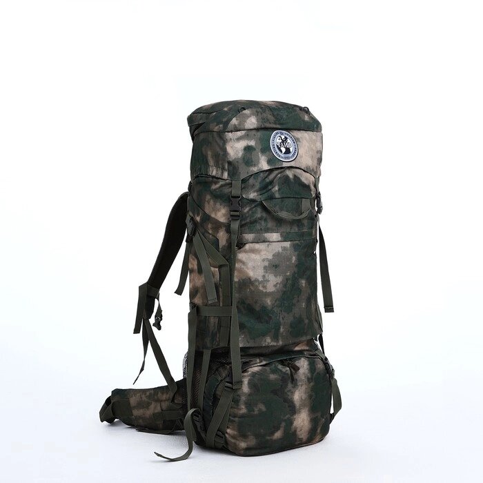 Рюкзак тур Тигрис 5, 80 л, отдел на шнурке, 2 наружных кармана, цвет мох зелёный от компании Интернет-гипермаркет «MOLL» - фото 1