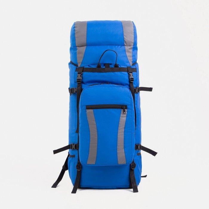 Рюкзак туристический, 120 л, отдел на шнурке, наружный карман, 2 боковые сетки, цвет синий/голубой от компании Интернет-гипермаркет «MOLL» - фото 1