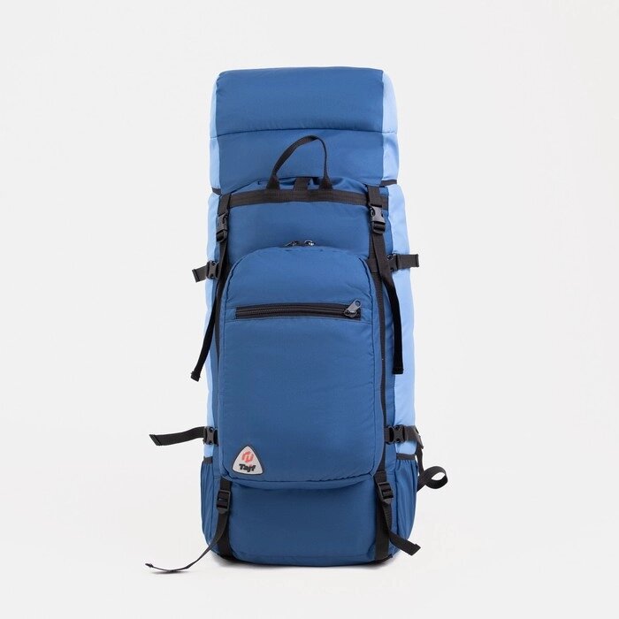 Рюкзак туристический, 120 л, отдел на шнурке, наружный карман, 2 боковые сетки, цвет синий от компании Интернет-гипермаркет «MOLL» - фото 1