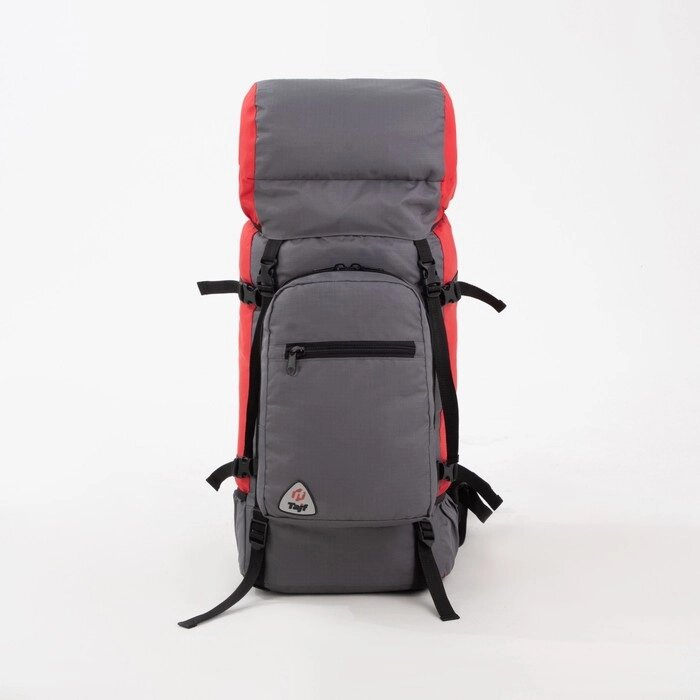 Рюкзак туристический, 60 л, отдел на шнурке, наружный карман, 2 боковые сетки, цвет серый/красный от компании Интернет-гипермаркет «MOLL» - фото 1