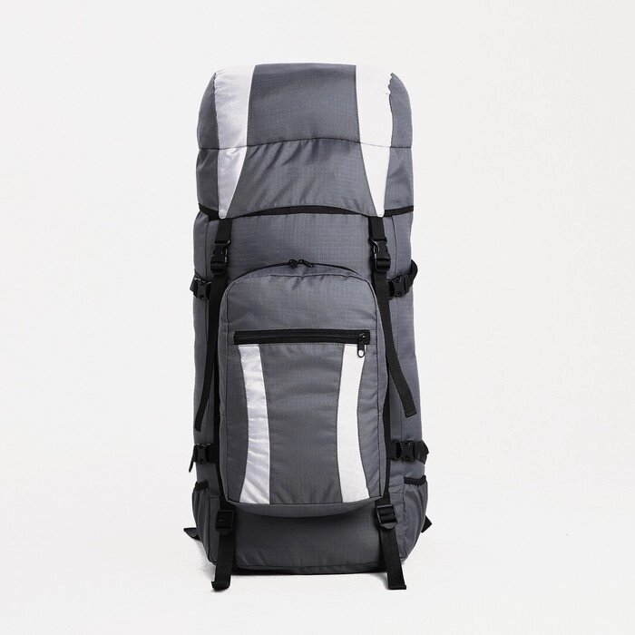 Рюкзак туристический, 60 л, отдел на шнурке, наружный карман, 2 боковые сетки, цвет серый от компании Интернет-гипермаркет «MOLL» - фото 1