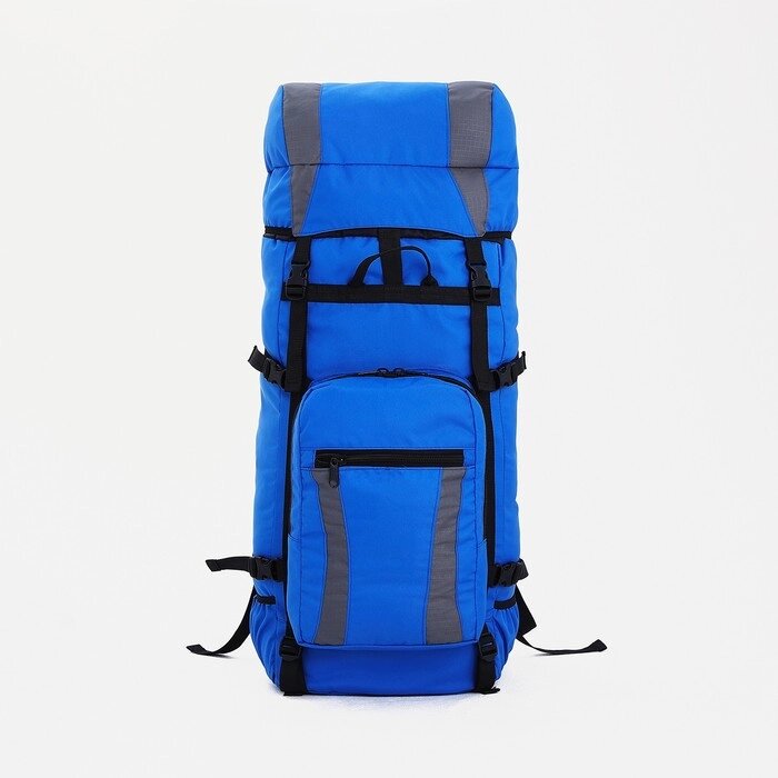Рюкзак туристический, 60 л, отдел на шнурке, наружный карман, 2 боковые сетки, цвет синий/голубой от компании Интернет-гипермаркет «MOLL» - фото 1