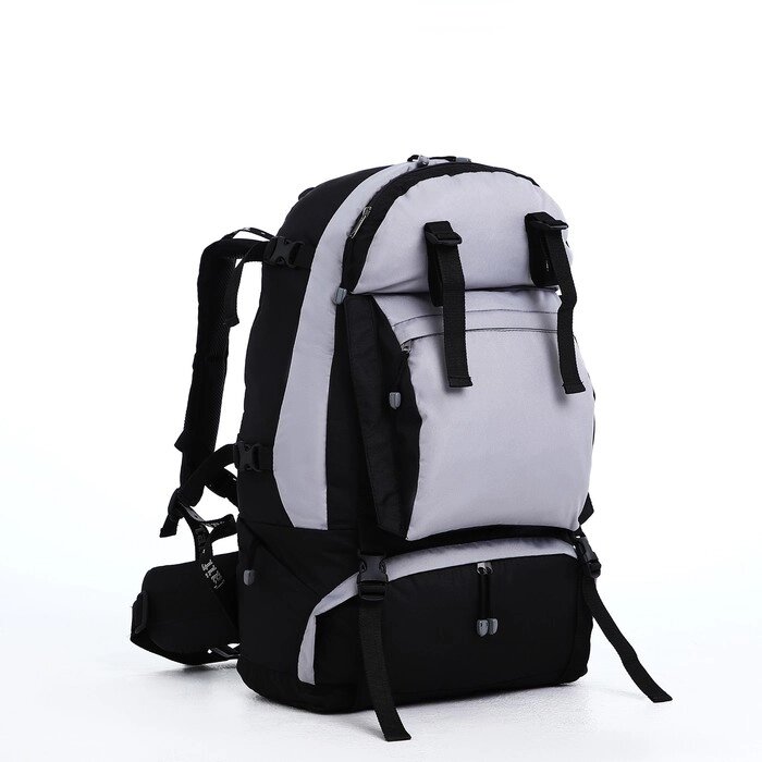 Рюкзак туристический, 65 л, отдел на молнии, 3 наружных кармана, цвет чёрный/зелёный/серый от компании Интернет-гипермаркет «MOLL» - фото 1