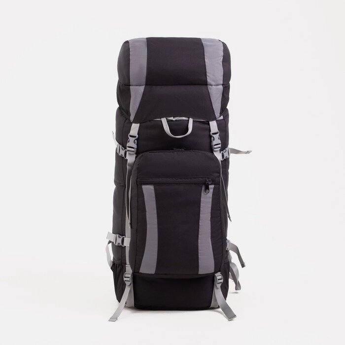 Рюкзак туристический, 70 л, отдел на шнурке, наружный карман, 2 боковые сетки, цвет чёрный/серый от компании Интернет-гипермаркет «MOLL» - фото 1