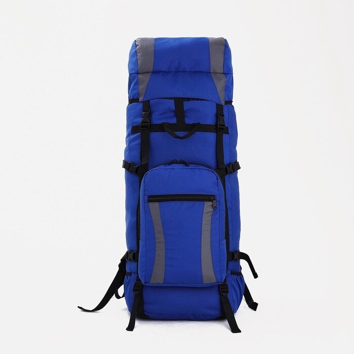 Рюкзак туристический, 70 л, отдел на шнурке, наружный карман, 2 боковые сетки, цвет синий/серый от компании Интернет-гипермаркет «MOLL» - фото 1