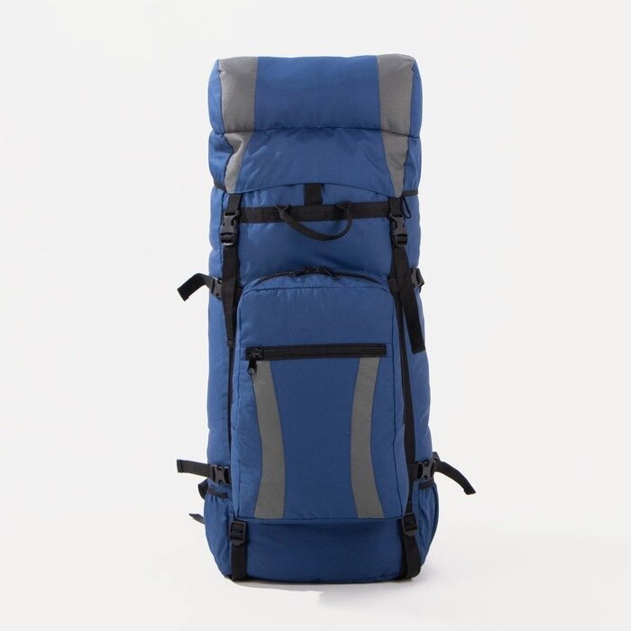 Рюкзак туристический, 80 л, отдел на шнурке, наружный карман, 2 боковые сетки, цвет синий/серый от компании Интернет-гипермаркет «MOLL» - фото 1