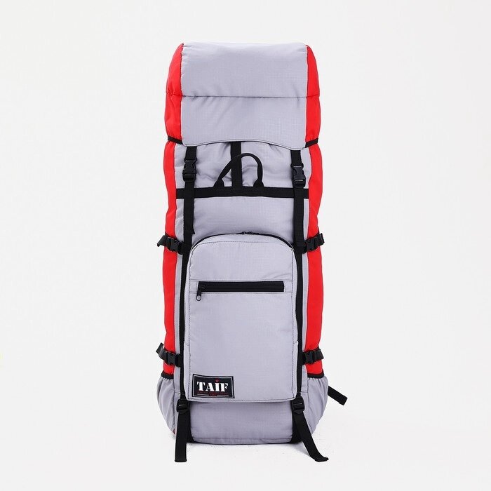Рюкзак туристический, 90 л, отдел на шнурке, наружный карман, 2 боковые сетки, цвет серый/красный от компании Интернет-гипермаркет «MOLL» - фото 1