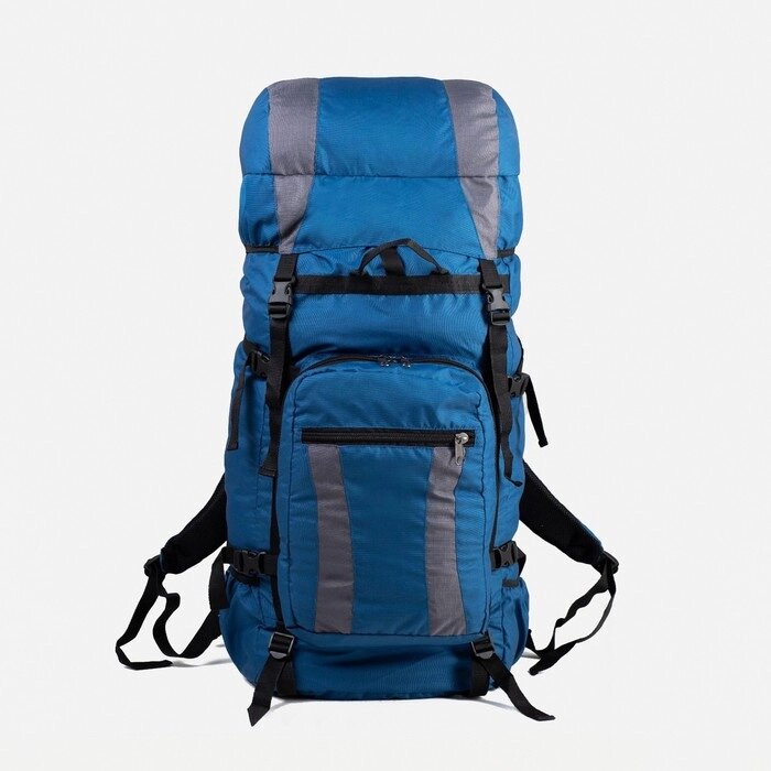 Рюкзак туристический, 90 л, отдел на шнурке, наружный карман, 2 боковые сетки, цвет синий/серый от компании Интернет-гипермаркет «MOLL» - фото 1