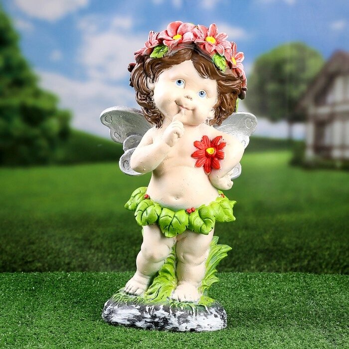 Садовая фигура "Ангел в цветах" 43х22см от компании Интернет-гипермаркет «MOLL» - фото 1