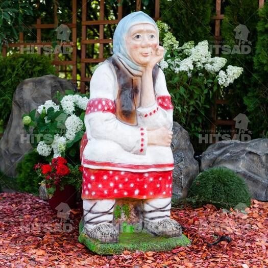 Садовая фигура Бабка на пне от компании Интернет-гипермаркет «MOLL» - фото 1