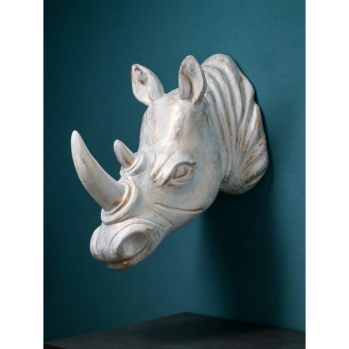 Садовая фигура "Голова носорога", полистоун, 71 см, 1 сорт, Иранй от компании Интернет-гипермаркет «MOLL» - фото 1