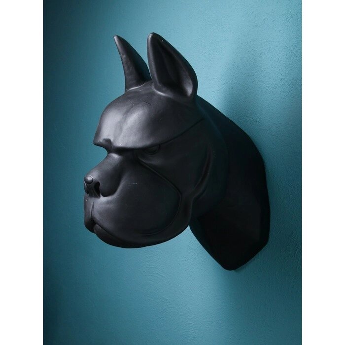Садовая фигура "Голова собаки", полистоун, 71 см, матово-чёрный, 1 сорт, Иран от компании Интернет-гипермаркет «MOLL» - фото 1