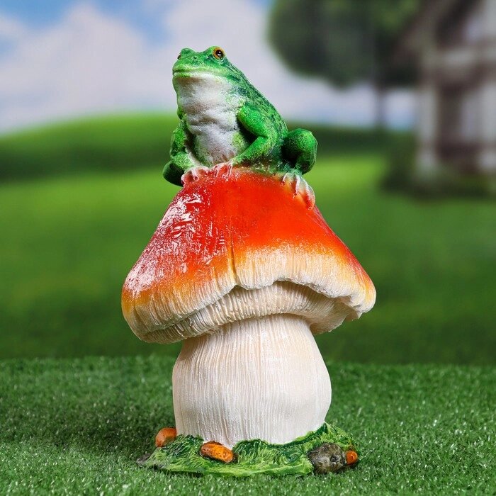 Садовая фигура "Гриб с лягушкой" 24х14х14см от компании Интернет-гипермаркет «MOLL» - фото 1