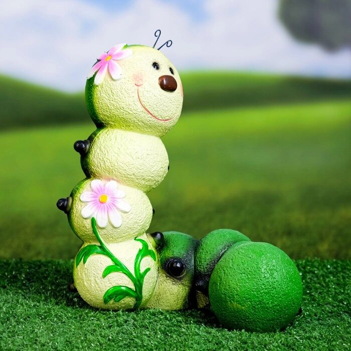Садовая фигура "Гусеница-Красотка" 14х19х22см от компании Интернет-гипермаркет «MOLL» - фото 1