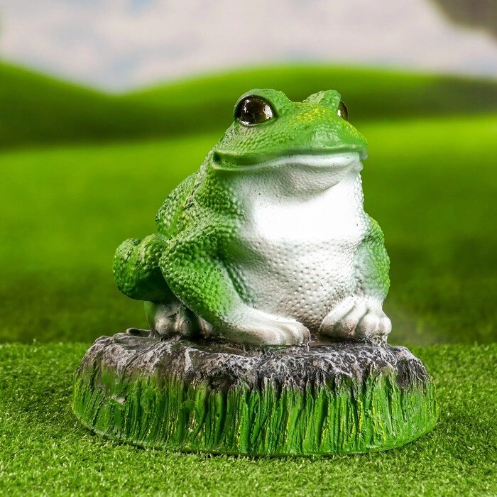 Садовая фигура "Лягушка на камне" 22см от компании Интернет-гипермаркет «MOLL» - фото 1