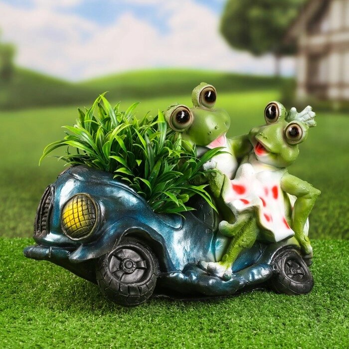 Садовая фигура "Лягушки в автомобиле №1" 34*22*24 см от компании Интернет-гипермаркет «MOLL» - фото 1