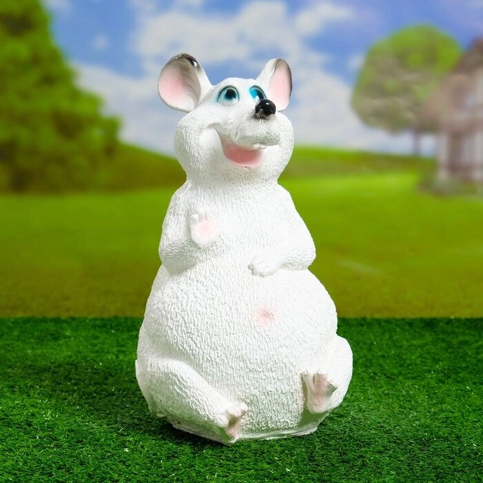 Садовая фигура  "Мышь" белая 28 см от компании Интернет-гипермаркет «MOLL» - фото 1