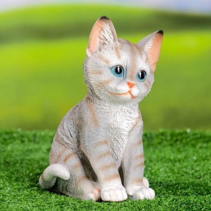 Садовая фигура "Полосатый Котёнок" 14x12x20см от компании Интернет-гипермаркет «MOLL» - фото 1