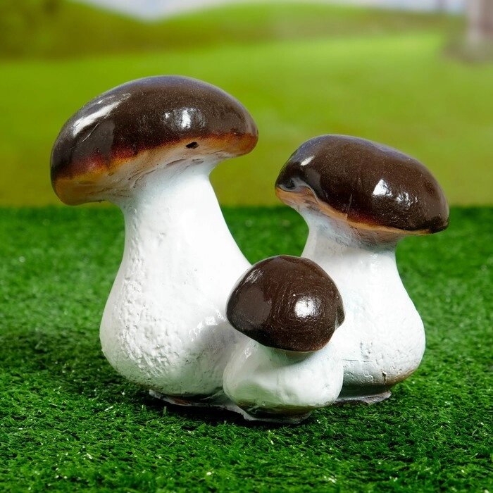 Садовая фигура "Тройной гриб-боровик" малый 14х12х15см от компании Интернет-гипермаркет «MOLL» - фото 1