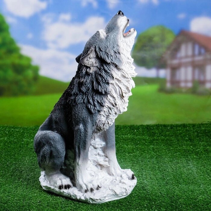 Садовая фигура "Волк" сидит 22*28*50 см от компании Интернет-гипермаркет «MOLL» - фото 1