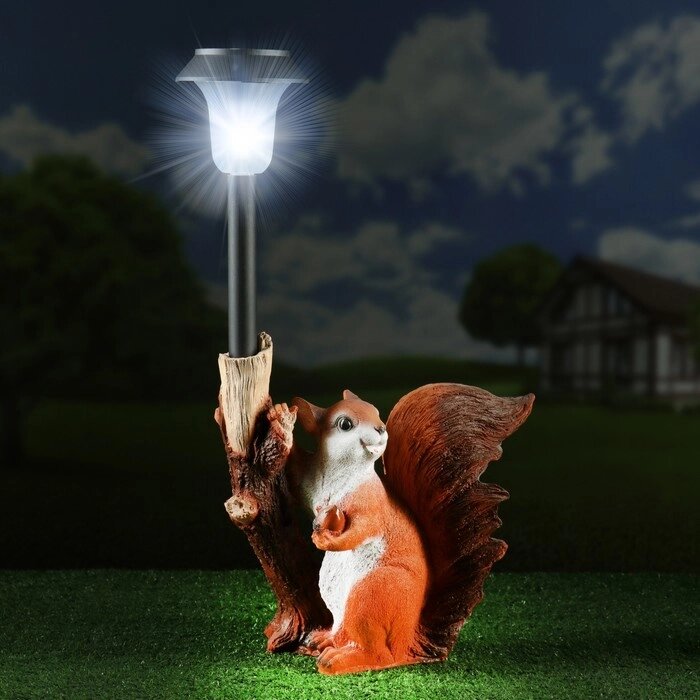 Садовый фонарь "Белка с веткой-фонарем" 33см от компании Интернет-гипермаркет «MOLL» - фото 1