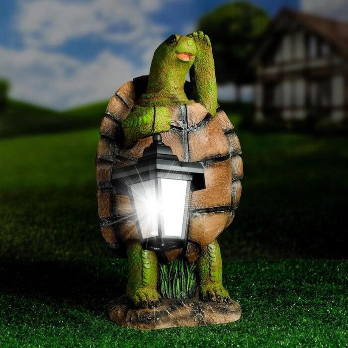 Садовый фонарь "Черепаха с фонарем" 20х18х37см от компании Интернет-гипермаркет «MOLL» - фото 1