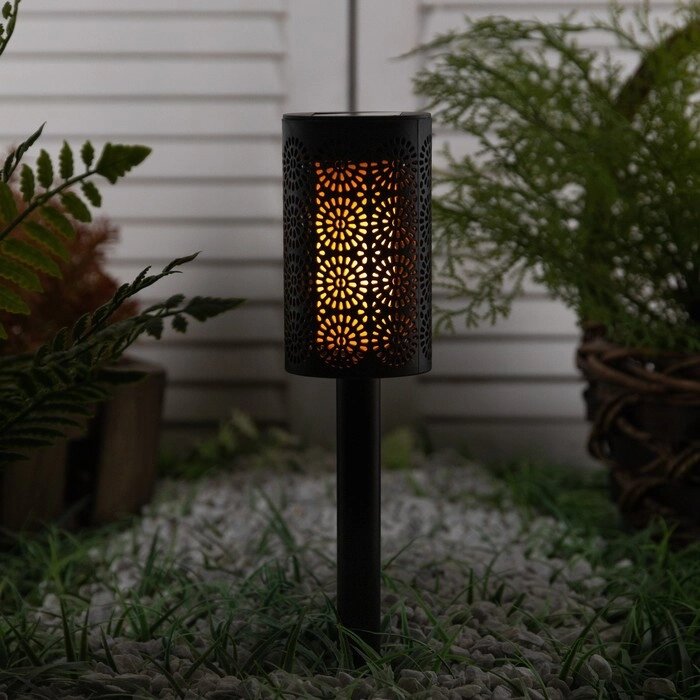Садовый светильник на солнечной батарее Старт "Марокко" 6.5x39 см, IP44, 12 LED, эфф. огня от компании Интернет-гипермаркет «MOLL» - фото 1