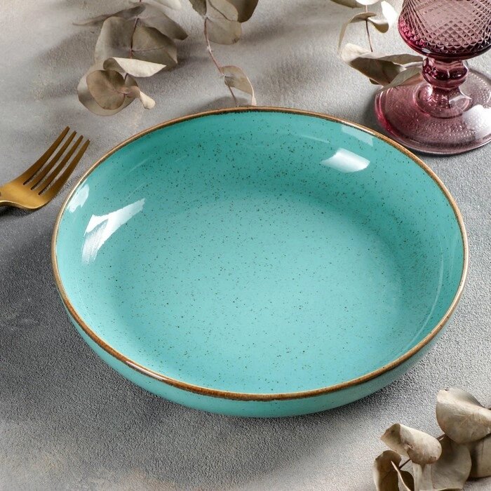 Салатник полуглубокий Turquoise, d=22 см, цвет бирюзовый от компании Интернет-гипермаркет «MOLL» - фото 1