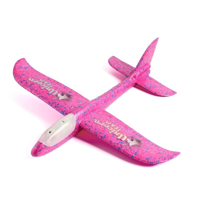 Самолёт Unicorn team 31х35см, розовый, диодный от компании Интернет-гипермаркет «MOLL» - фото 1