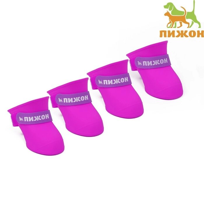 Сапоги резиновые Пижон, набор 4 шт., р-р L (подошва 5.7 Х 4.5 см), фиолетовые от компании Интернет-гипермаркет «MOLL» - фото 1