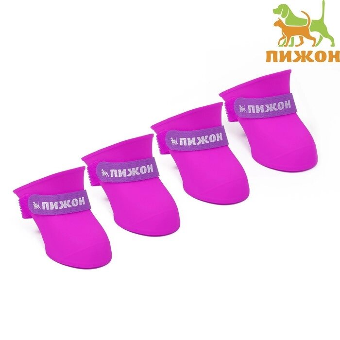 Сапоги резиновые Пижон, набор 4 шт., р-р М (подошва 5 Х 4 см), фиолетовые от компании Интернет-гипермаркет «MOLL» - фото 1