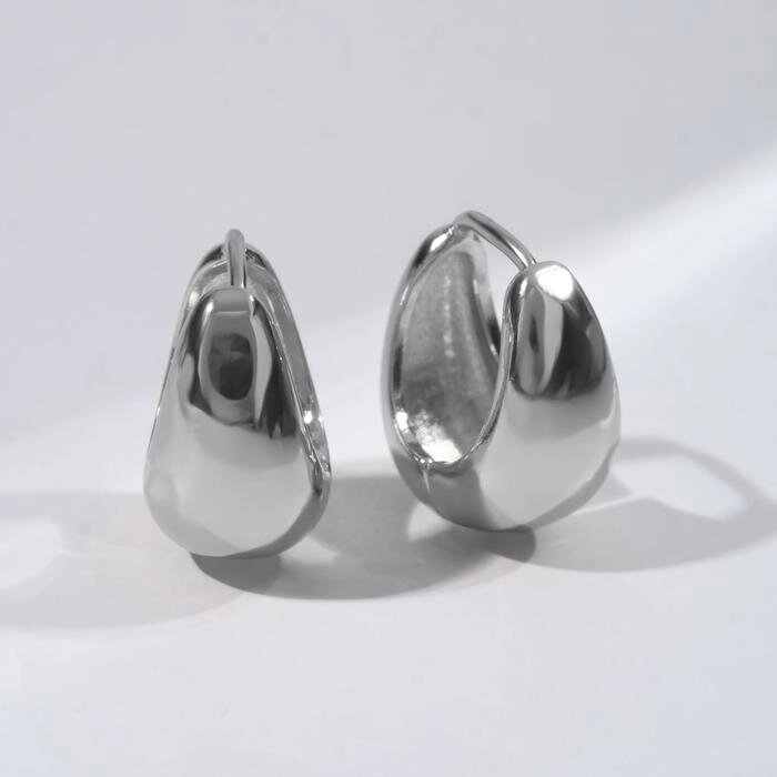 Серьги металл "Эфир" полукруг, цвет серебро от компании Интернет-гипермаркет «MOLL» - фото 1