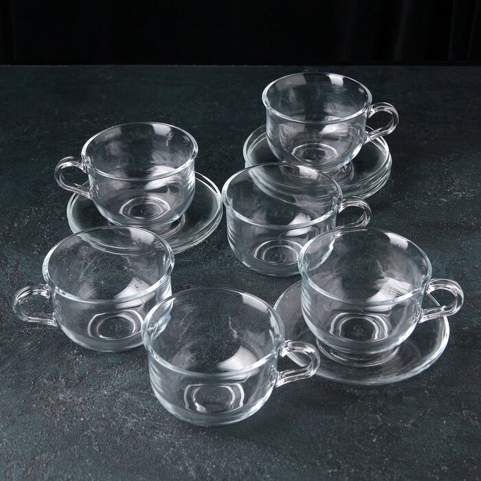 Сервиз чайный на 6 персон "Ташкент", 12 предметов: чашка 290 мл, блюдце от компании Интернет-гипермаркет «MOLL» - фото 1