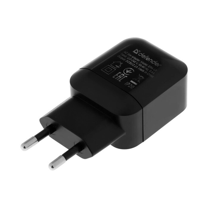 Сетевое зарядное устройство Defender EPA-13, 2 USB, 2.1 А, черное от компании Интернет-гипермаркет «MOLL» - фото 1