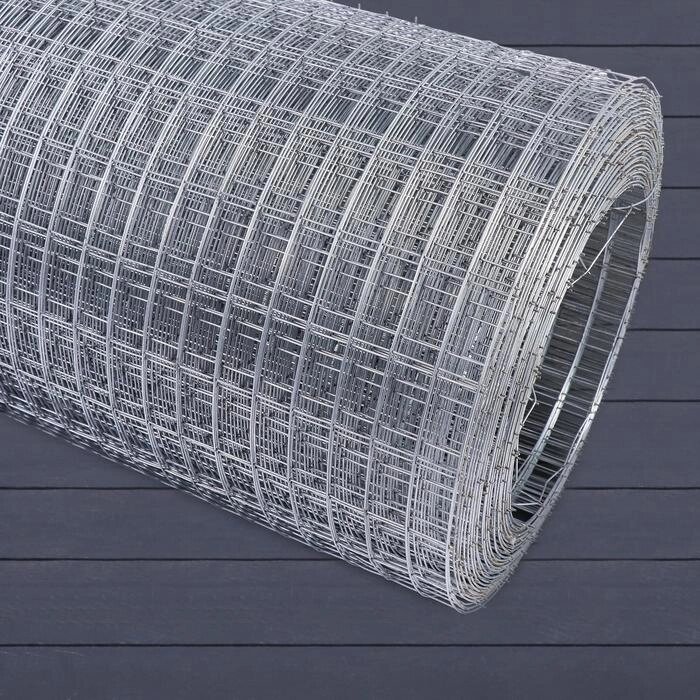 Сетка оцинкованная сварная 1,5 х 25 м, ячейка 50 х 100 мм, d=1,6 мм, металл от компании Интернет-гипермаркет «MOLL» - фото 1