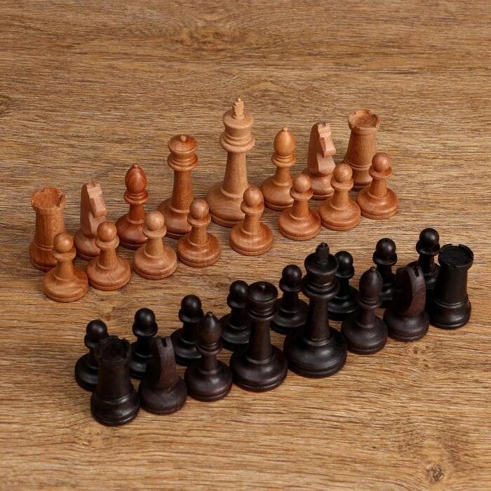 Шахматные фигуры "Державные", утяжеленные (король h=9 см, пешка h=4.4 см, бук) от компании Интернет-гипермаркет «MOLL» - фото 1