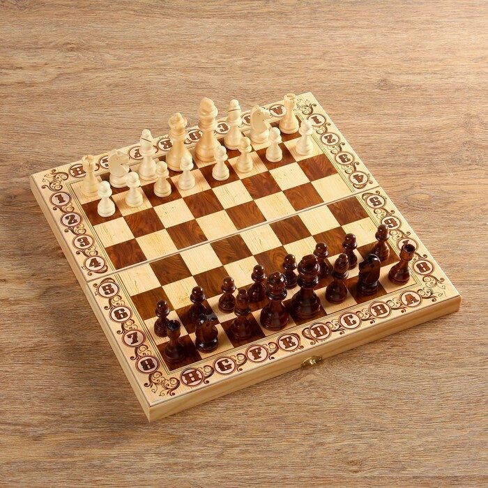 Шахматы "Дебют" (доска дерево 40х40 см, фигуры дерево, король h=8 см) от компании Интернет-гипермаркет «MOLL» - фото 1