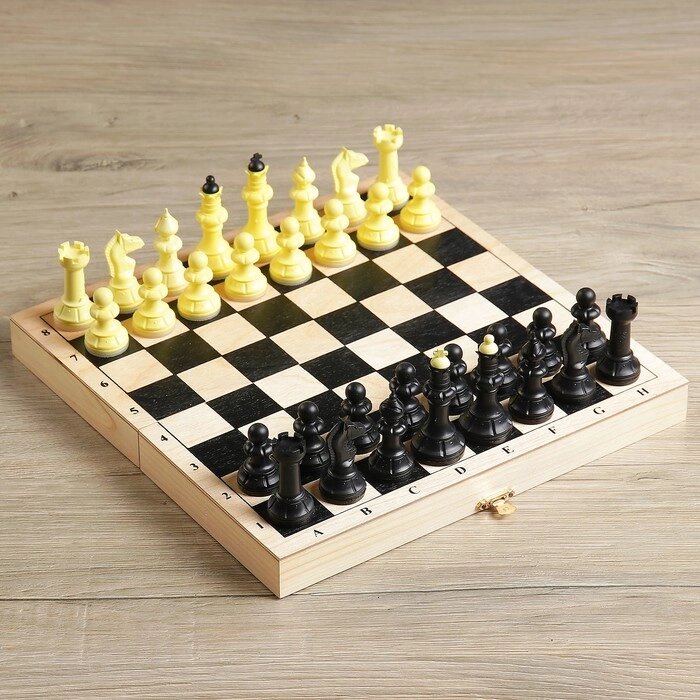 Шахматы (доска дерево 29х29 см, фигуры пластик, король h=7 см) от компании Интернет-гипермаркет «MOLL» - фото 1